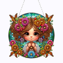 Load image into Gallery viewer, Double Sided Special Shape Cute Girl Diamond Art Pendant for Garden Window Decor
