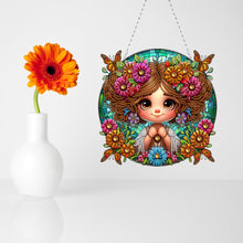 Load image into Gallery viewer, Double Sided Special Shape Cute Girl Diamond Art Pendant for Garden Window Decor