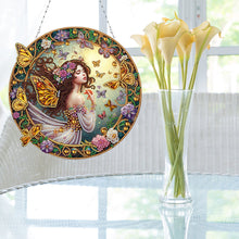Load image into Gallery viewer, Double Sided Special Shape Butterfly Girl Diamond Painting Decor for Wall Window