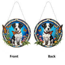 Load image into Gallery viewer, Cat Dog Double Sided Effect Diamond Painting Hanging Pendant Home Windows Decor