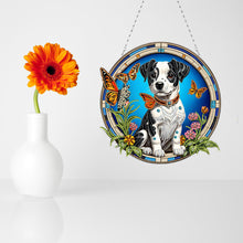 Load image into Gallery viewer, Cat Dog Double Sided Effect Diamond Painting Hanging Pendant Home Windows Decor
