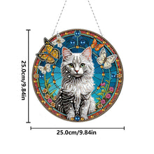 Load image into Gallery viewer, Cat Dog Double Sided Effect Diamond Painting Hanging Pendant Home Windows Decor