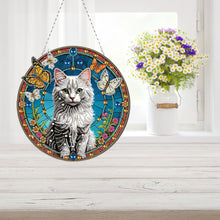 Load image into Gallery viewer, Cat Dog Double Sided Effect Diamond Painting Hanging Pendant Home Windows Decor