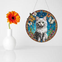 Load image into Gallery viewer, Cat Dog Double Sided Effect Diamond Painting Hanging Pendant Home Windows Decor