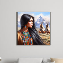 Load image into Gallery viewer, Diamond Painting - Full Round - indian woman (40*40CM)