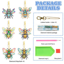 Load image into Gallery viewer, 6Pcs Acrylic Double Sided Animals Diamond Painting Keychain for Beginners Adults