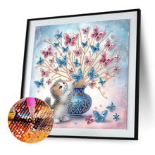Load image into Gallery viewer, Diamond Painting - Partial Special Shaped - butterfly cat (40*40CM)