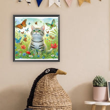 Load image into Gallery viewer, Diamond Painting - Partial Special Shaped - tiger cat (40*40CM)