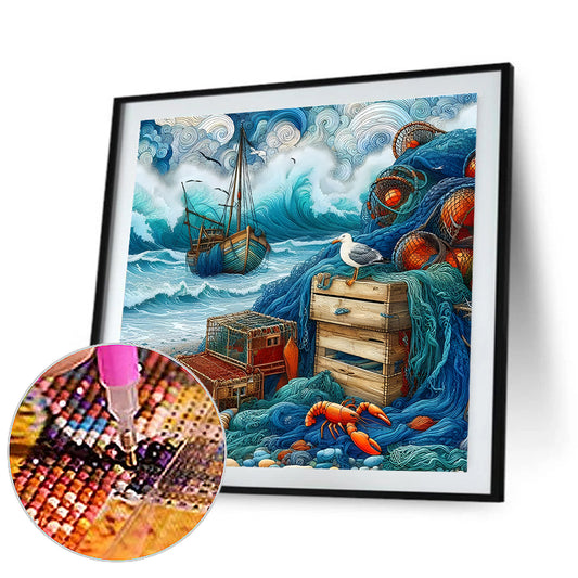 Diamond Painting - Full Round - abstract beach (40*40CM)