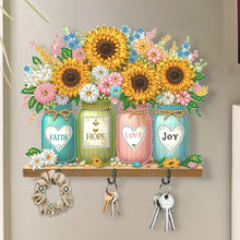Load image into Gallery viewer, Flower Wooden Diamond Art Craft Wall Hooks Punch Free Diamond Painting Hook Rail