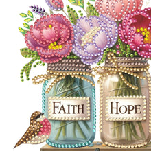 Load image into Gallery viewer, Flower Wooden Diamond Art Craft Wall Hooks Punch Free Diamond Painting Hook Rail