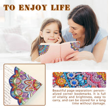Load image into Gallery viewer, 4Pcs Mandala Diamonds Painting Corner Bookmarks DIY Flower Bookmarks Kit