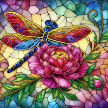 Load image into Gallery viewer, Diamond Painting - Partial Special Shaped - Gorgeous dragonfly (30*30CM)