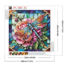 Load image into Gallery viewer, Diamond Painting - Partial Special Shaped - Gorgeous dragonfly (30*30CM)