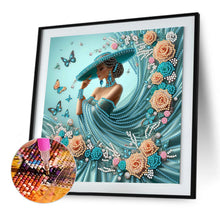 Load image into Gallery viewer, Diamond Painting - Partial Special Shaped - top hat lady (30*30CM)