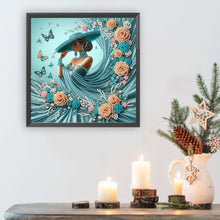 Load image into Gallery viewer, Diamond Painting - Partial Special Shaped - top hat lady (30*30CM)