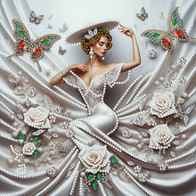 Load image into Gallery viewer, Diamond Painting - Partial Special Shaped - top hat lady (30*30CM)