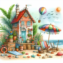 Load image into Gallery viewer, Diamond Painting - Full Round - beach hut (30*30CM)