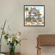 Load image into Gallery viewer, Diamond Painting - Full Round - Beach house and sailboat (30*30CM)