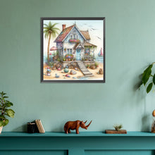 Load image into Gallery viewer, Diamond Painting - Full Round - Beach house and sailboat (30*30CM)