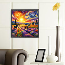 Load image into Gallery viewer, Diamond Painting - Full Round - Sunset pastoral and horses (40*40CM)