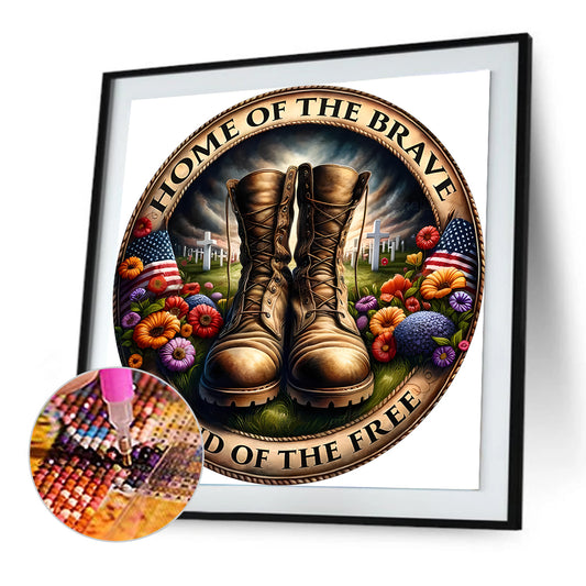 Diamond Painting - Full Round - Round brand military boots (30*30CM)