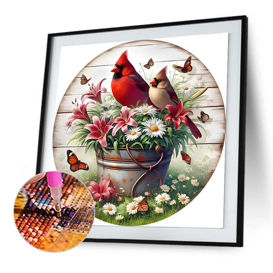 Diamond Painting - Full Round - round card cardinal (30*30CM)