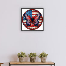 Load image into Gallery viewer, Diamond Painting - Full Round - round sign american flag butterfly (30*30CM)