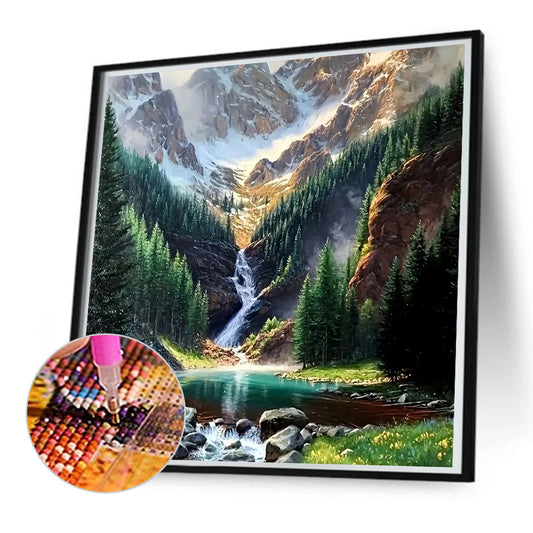 Diamond Painting - Full Round - waterfall scenery (50*50CM)