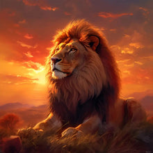Load image into Gallery viewer, Diamond Painting - Full Round - sunset lion (50*50CM)