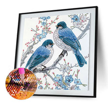 Load image into Gallery viewer, Diamond Painting - Partial Special Shaped - double blue tit (30*30CM)