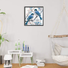 Load image into Gallery viewer, Diamond Painting - Partial Special Shaped - double blue tit (30*30CM)