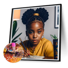Load image into Gallery viewer, Diamond Painting - Full Round - black girl (30*30CM)