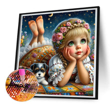 Load image into Gallery viewer, Diamond Painting - Full Round - cute pet girl (30*30CM)