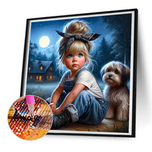 Load image into Gallery viewer, Diamond Painting - Full Round - cute pet girl (30*30CM)