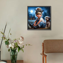 Load image into Gallery viewer, Diamond Painting - Full Round - cute pet girl (30*30CM)