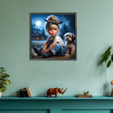 Load image into Gallery viewer, Diamond Painting - Full Round - cute pet girl (30*30CM)