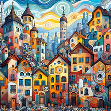 Load image into Gallery viewer, Diamond Painting - Full Round - abstract house (30*30CM)