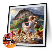 Load image into Gallery viewer, Diamond Painting - Full Round - farm kid (40*40CM)