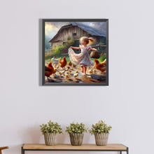 Load image into Gallery viewer, Diamond Painting - Full Round - farm kid (40*40CM)