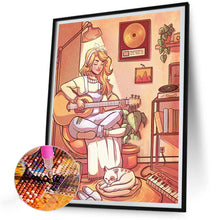 Load image into Gallery viewer, Diamond Painting - Full Round - girl playing guitar (30*40CM)
