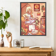 Load image into Gallery viewer, Diamond Painting - Full Round - girl playing guitar (30*40CM)