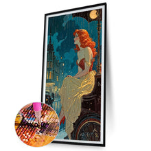 Load image into Gallery viewer, AB Diamond Painting - Full Round - Redhead girl under the night sky (40*80CM)