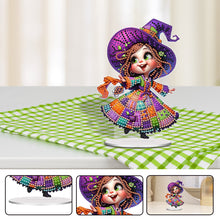 Load image into Gallery viewer, Acrylic Happy Little Witch Diamond Painting Desktop Decor for Art Crafts