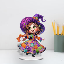 Load image into Gallery viewer, Acrylic Happy Little Witch Diamond Painting Desktop Decor for Art Crafts