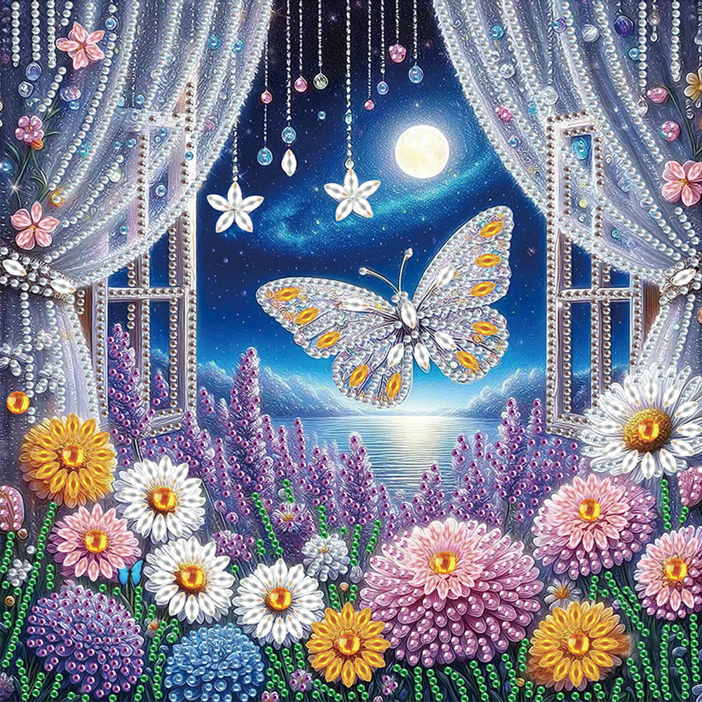 Diamond Painting - Partial Special Shaped - Butterfly (30*30CM ...