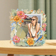 Load image into Gallery viewer, Floral Rhinestone Tabletop Photo Frame Kit Table Top Diamond Painting Frame Kits