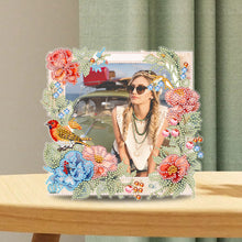 Load image into Gallery viewer, Floral Rhinestone Tabletop Photo Frame Kit Table Top Diamond Painting Frame Kits