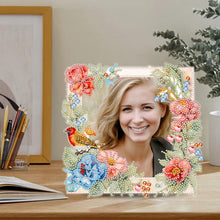 Load image into Gallery viewer, Floral Rhinestone Tabletop Photo Frame Kit Table Top Diamond Painting Frame Kits