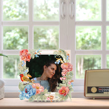 Load image into Gallery viewer, Floral Rhinestone Tabletop Photo Frame Kit Table Top Diamond Painting Frame Kits